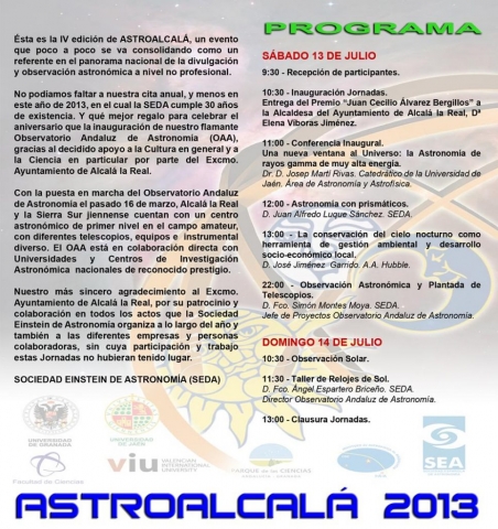 Programa AstroAlcalá 2013
