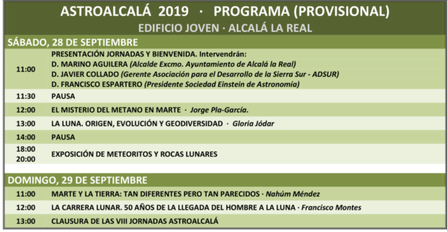Programa - AstroAlcalá 2019